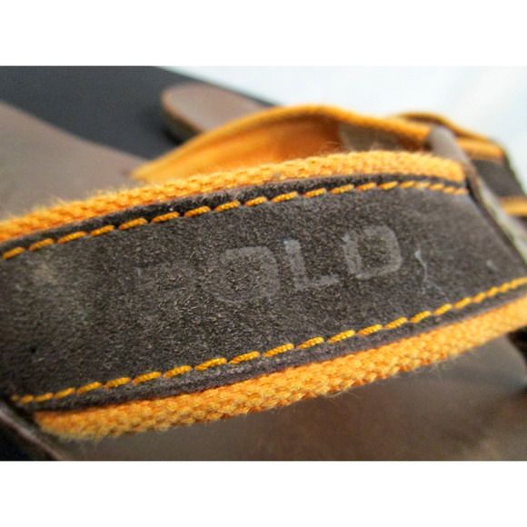 Polo Ralph Lauren Orange, Brown Suede Leather Thong Sandals Men Sz 12 main image 7